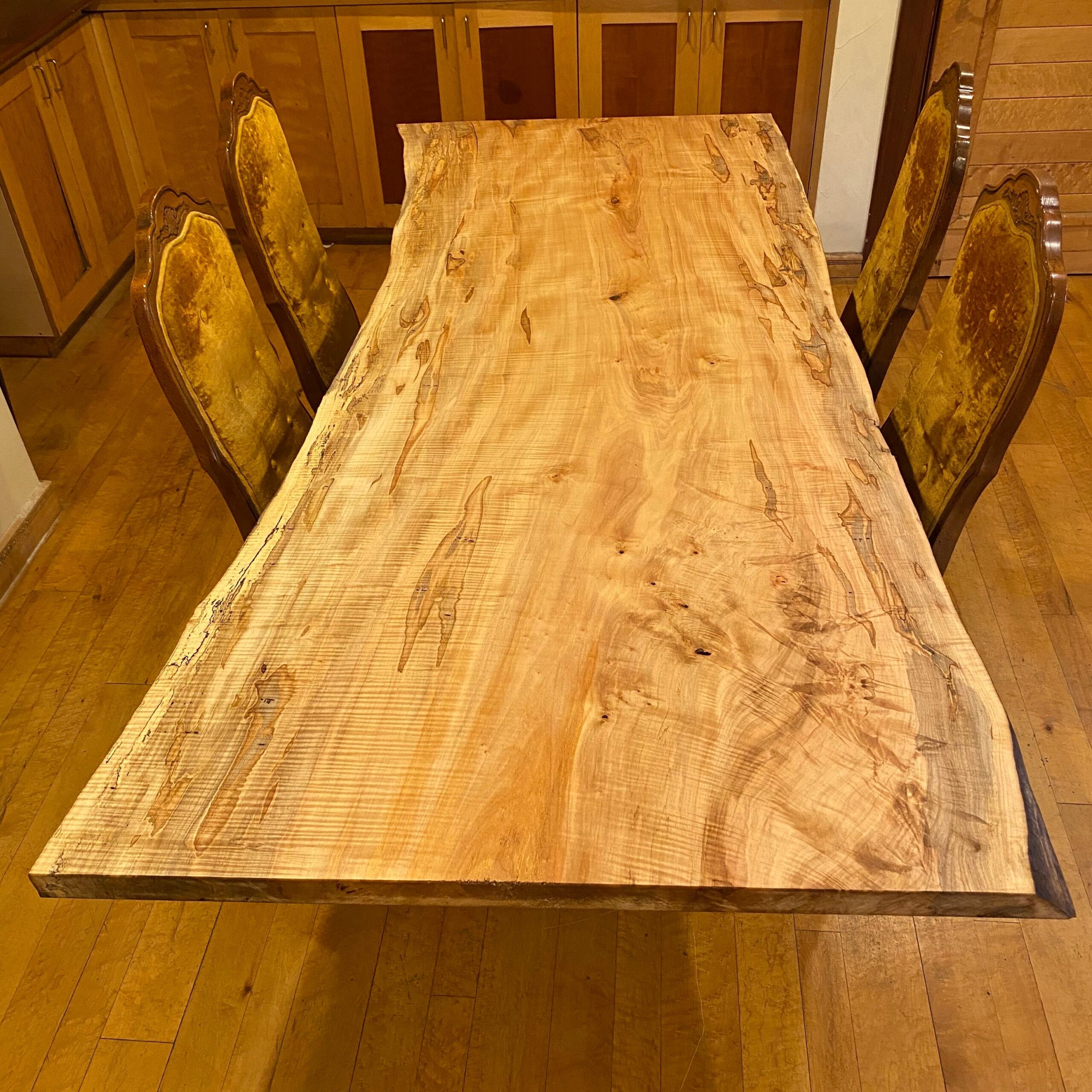 Maple Live Edge Slab Table, 7'6 Long