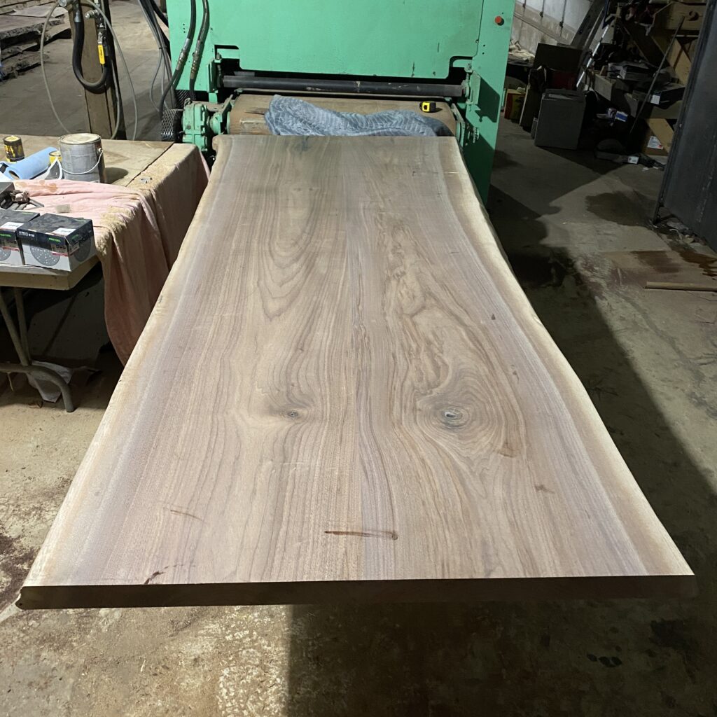 bookmatched walnut tabletop