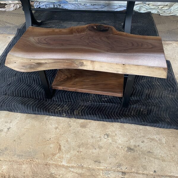 walnut slab coffee table