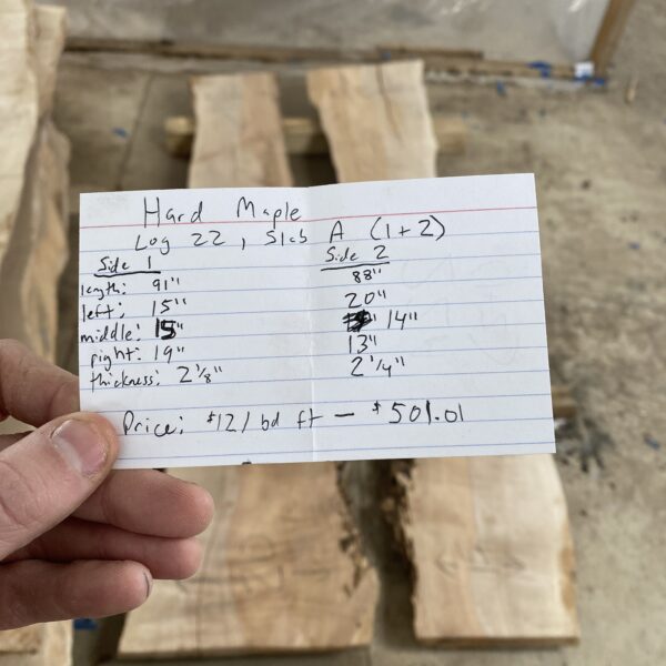 Live Edge Maple Slabs - Log 21 Slab A (1+2) - Image 2