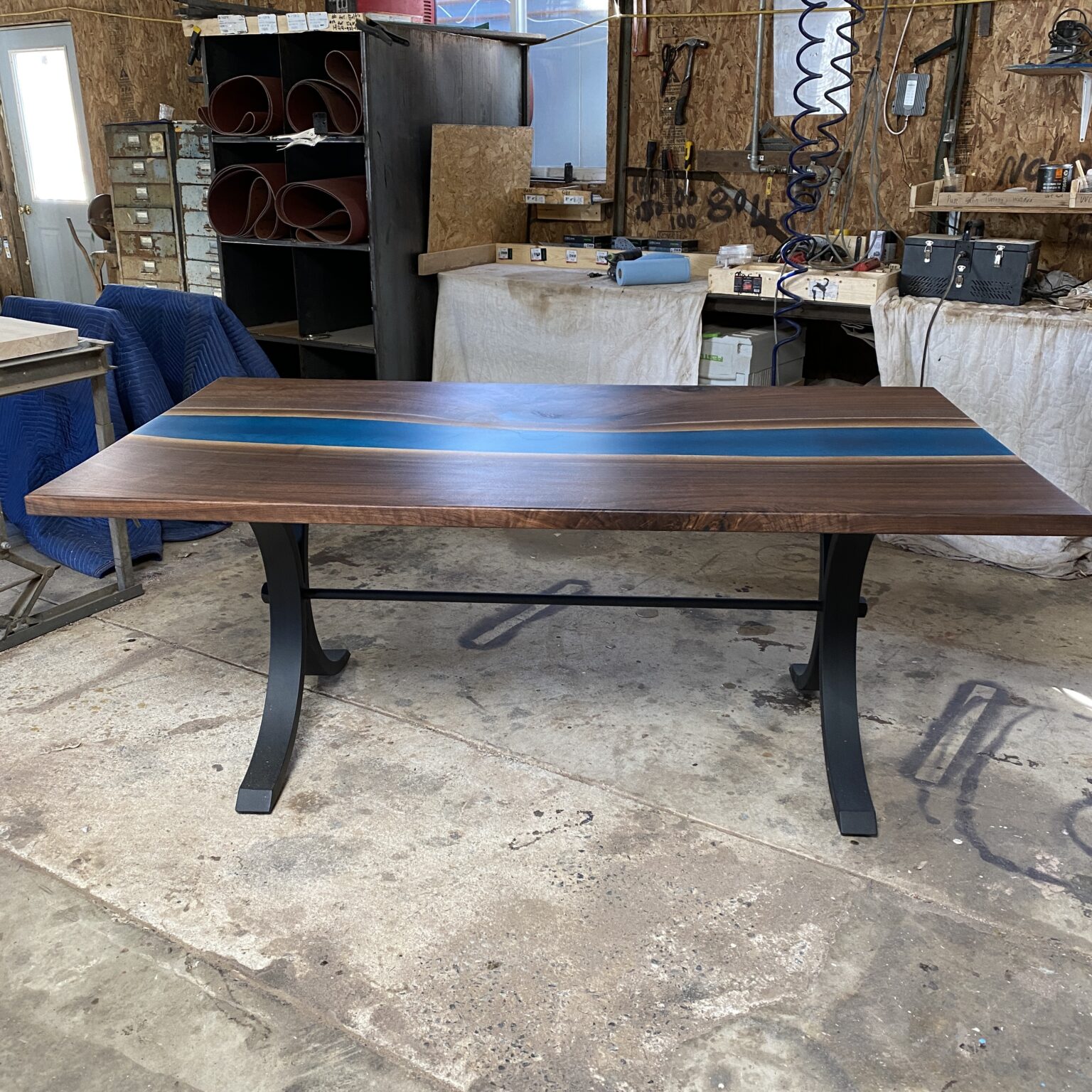 Metal Curved X Table Legs With Stabilizing Rod Lancaster Live Edge