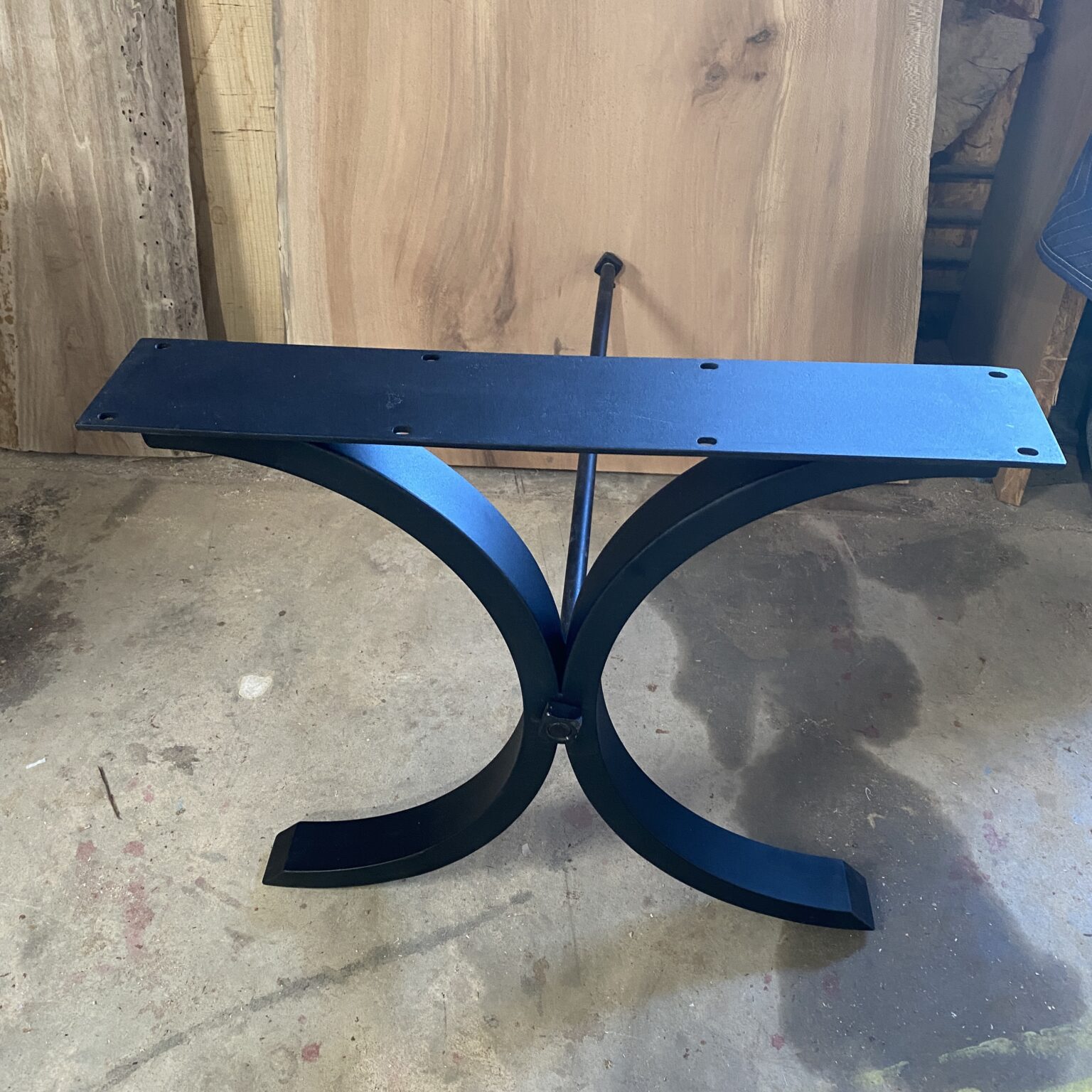 Metal Curved X Table Legs With Stabilizing Rod Lancaster Live Edge
