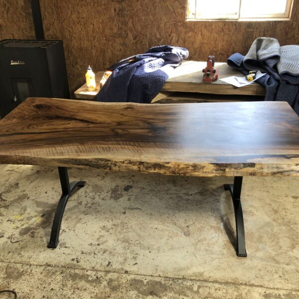 7' walnut table highly figured live edge