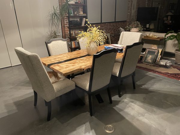 6' Figured Maple Table Black River Live Edge - Image 5
