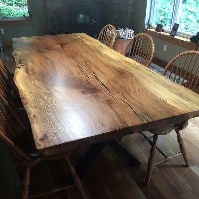 8' x 40" Live Edge Spalted Sycamore Table