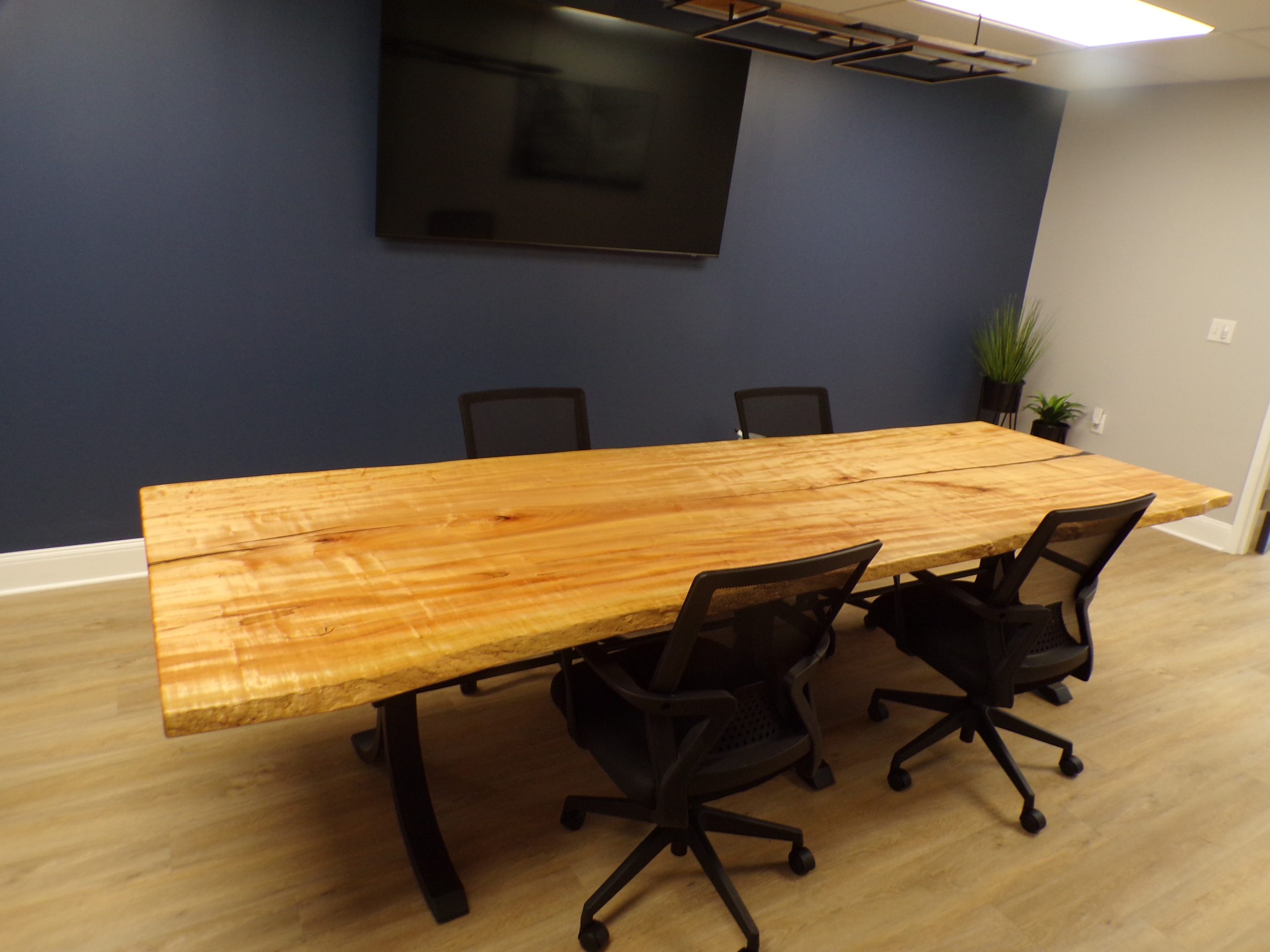 10' 6" x 43" live edge maple conference room table - Image 3