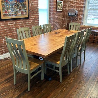 8' x 42" live edge maple table