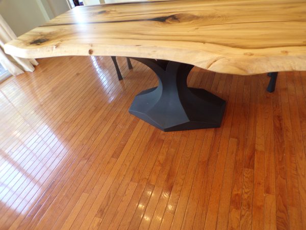 7' x 36" live edge poplar table and bench - Image 2
