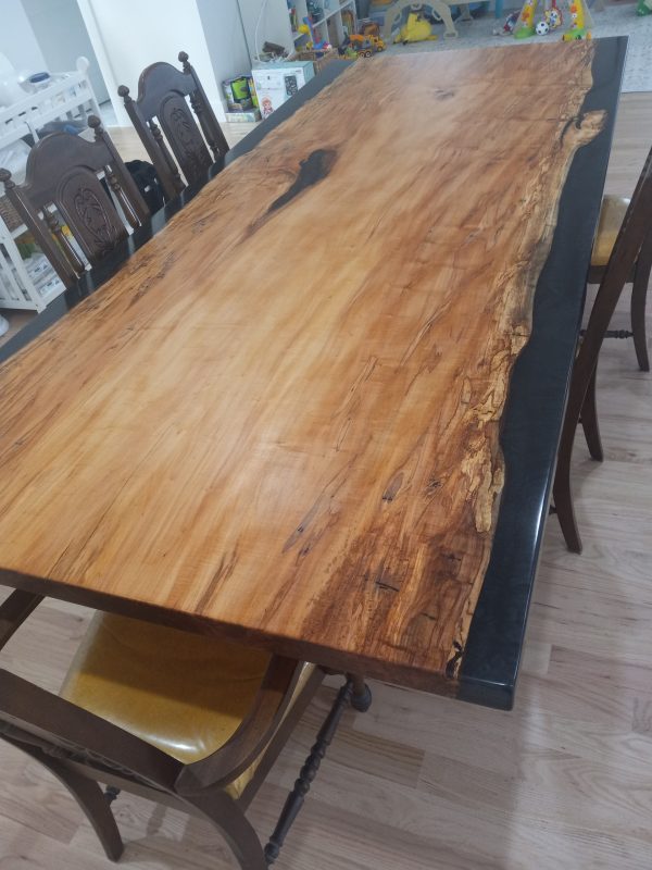 9'x 48" maple and epoxy table - Image 2