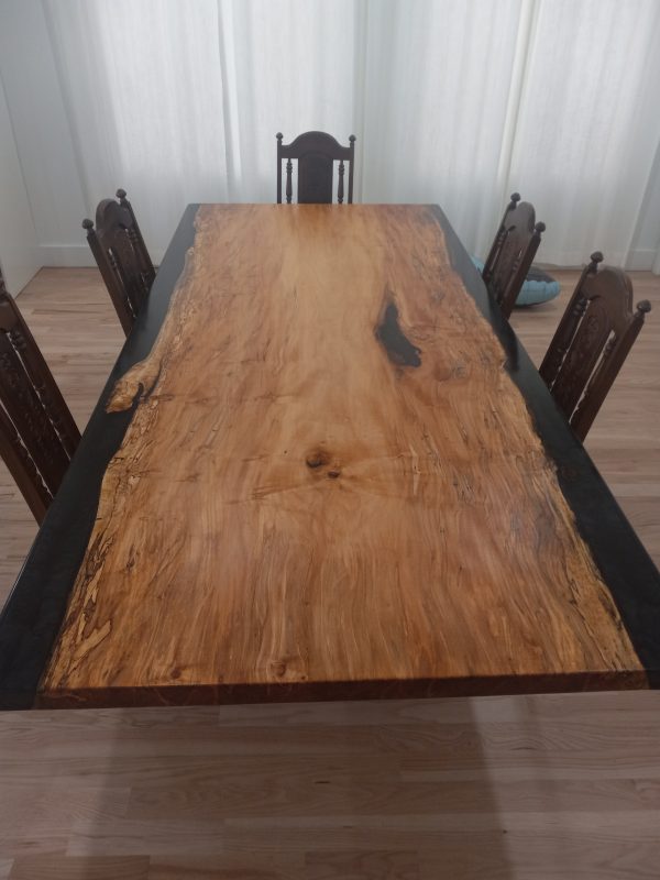 9'x 48" maple and epoxy table