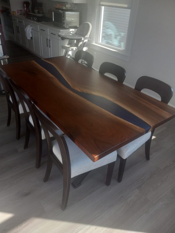 6' x 36" walnut and epoxy river table - Image 2