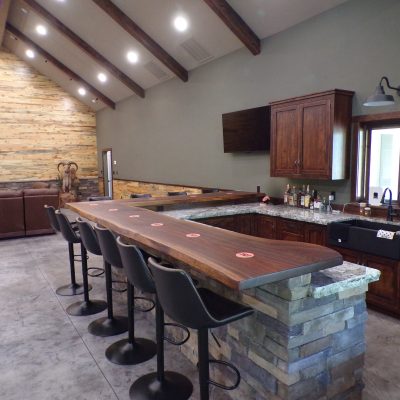13' x 9' L-shaped live edge bartop
